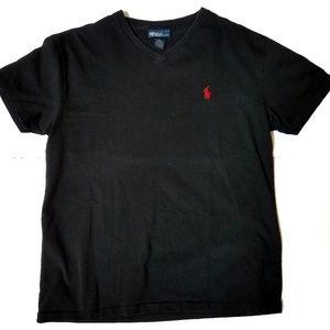 Ralph Lauren  Polo T-shirt  V neck Small Black